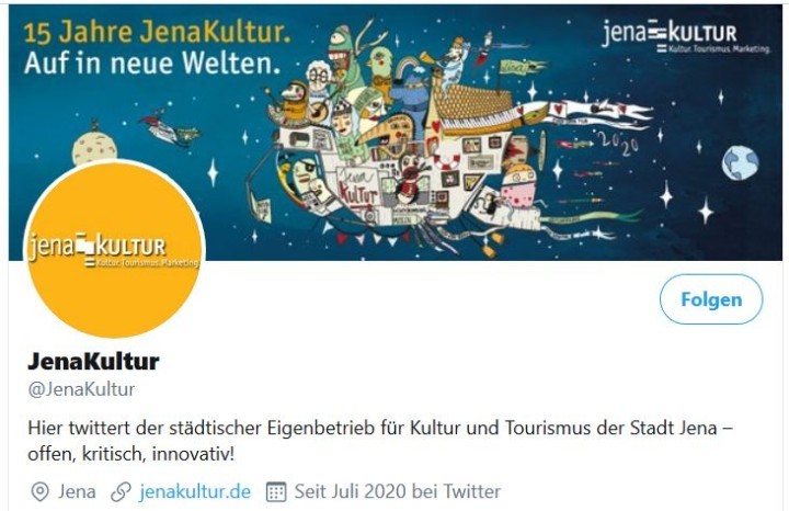 Screenshot Twitter-Profil JenaKultur
