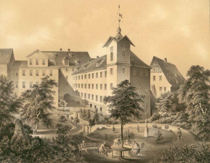 Historisches Bild vom alten Romantikerhaus