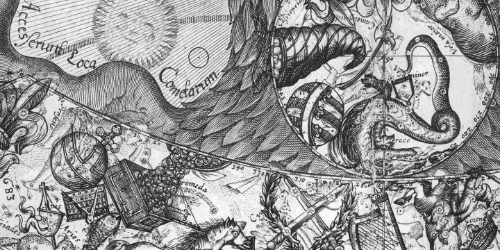 Ausschnitt aus der europäischen Himmelskarte von Erhard Weigel