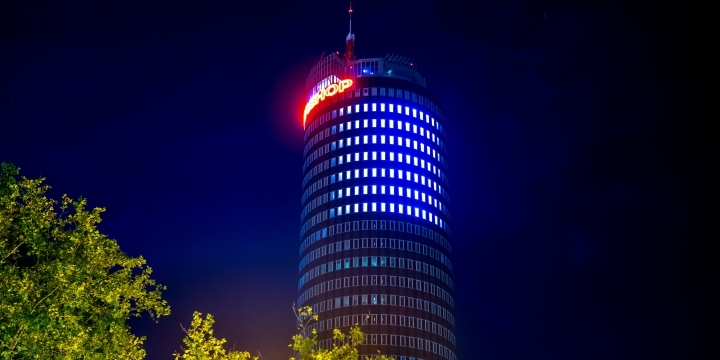 City Visions Jena 2015 , beleuchtete Fassade 