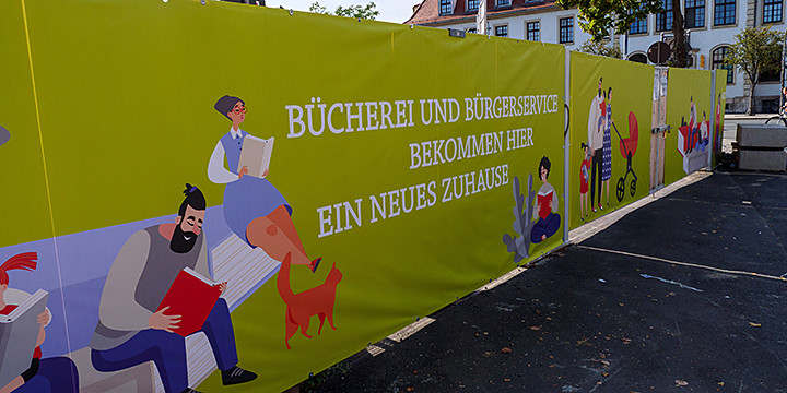 EAB Bauzaun Banner am Engelplatz