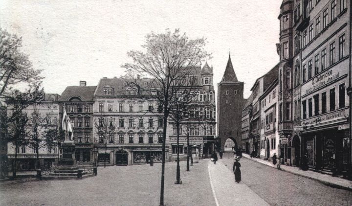 Alte Postkarte vom Eichplatz Jena