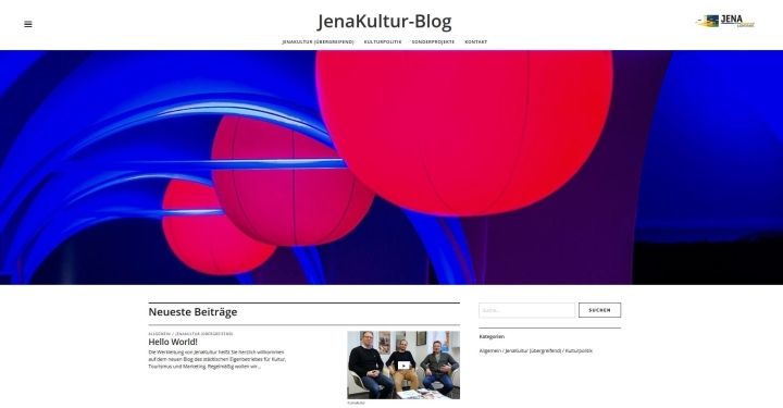 Startseite vom JenaKultur-Blog