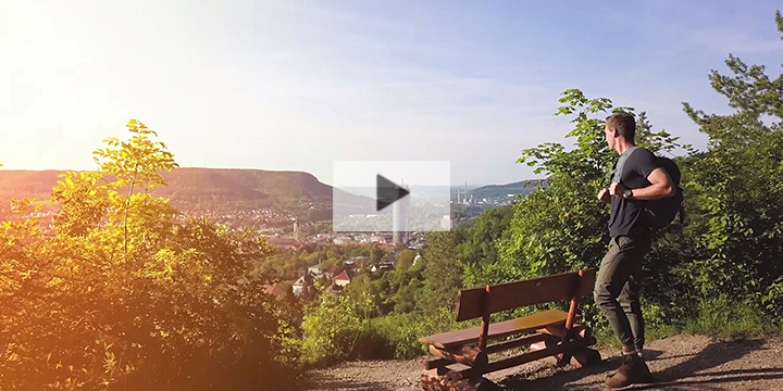 Ansicht auf Jena bei Sonnenuntergang