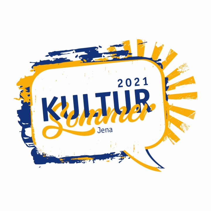 Logo Kultursommer 2021 in blau-gelber Sprechblase