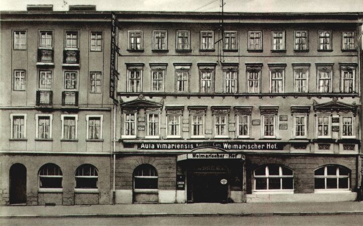 Historisches Foto des Weimarer Hofs in Jena