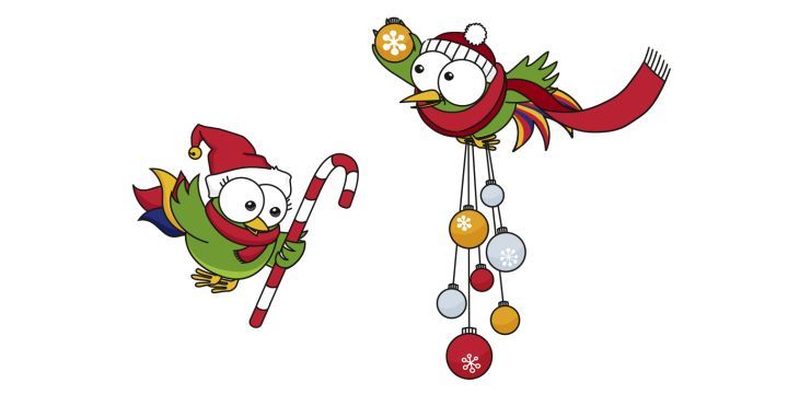 Die Paradiesvögel Adam und Eva mit zuckerstage und Weihnachtsbaumschmuck  ©JenaKultur, M. Gottweiss