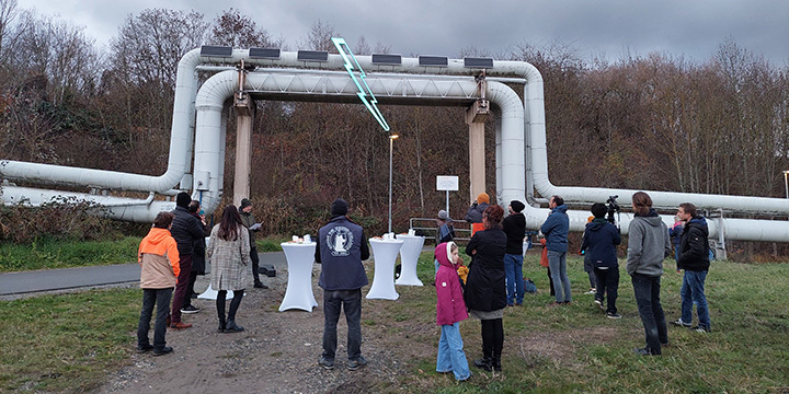 Eröffnung der Lichtskulptur BlitzBogen  ©JenaKultur