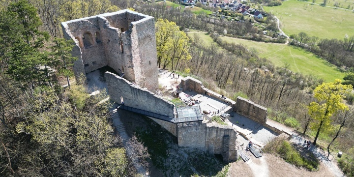 Lobdeburg von oben, Drohnenaufnahme 2026